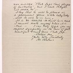 Letter - Burus to Telford & Davis, Phar Lap's Death, 06 Apr 1932