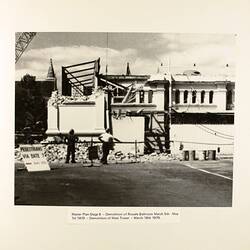 Photograph - Demolition of West Tower of Royale Ballroom, Exhibition Building, Melbourne, 1979