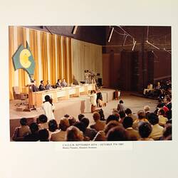 Photograph - Commonwealth Heads of Government Meeting, Media Theatre, Western Anenxe, Royal Exhibition Building, Melbourne, 30 Sep-7 Oct 1981