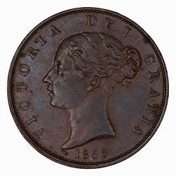 Coin - Halfpenny, Queen Victoria, Great Britain, 1853