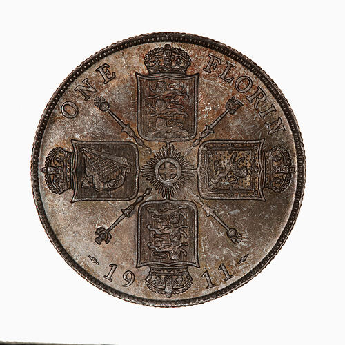Coin - Florin (2 Shillings), George V, Great Britain, 1911 (Reverse)