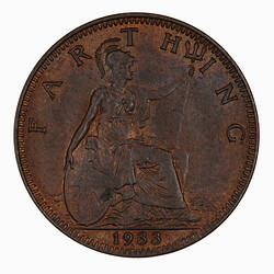 Coin - Farthing, George V, Great Britain, 1933 (Reverse)