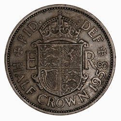 Coin - Halfcrown, Elizabeth II, Great Britain, 1958 (Reverse)
