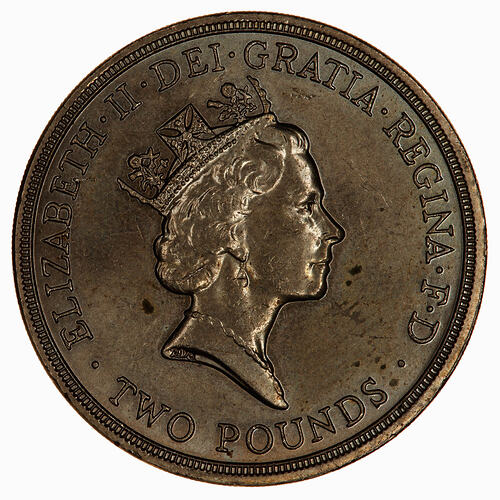 Coin - 2 Pounds, Elizabeth II, Great Britain, 1986 (Obverse)