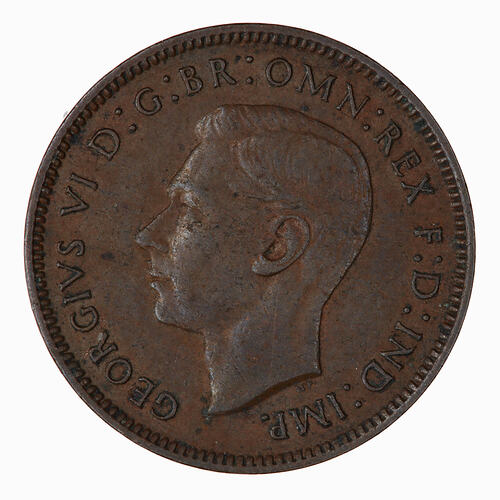 Coin - Farthing, George VI, Great Britain, 1946 (Obverse)