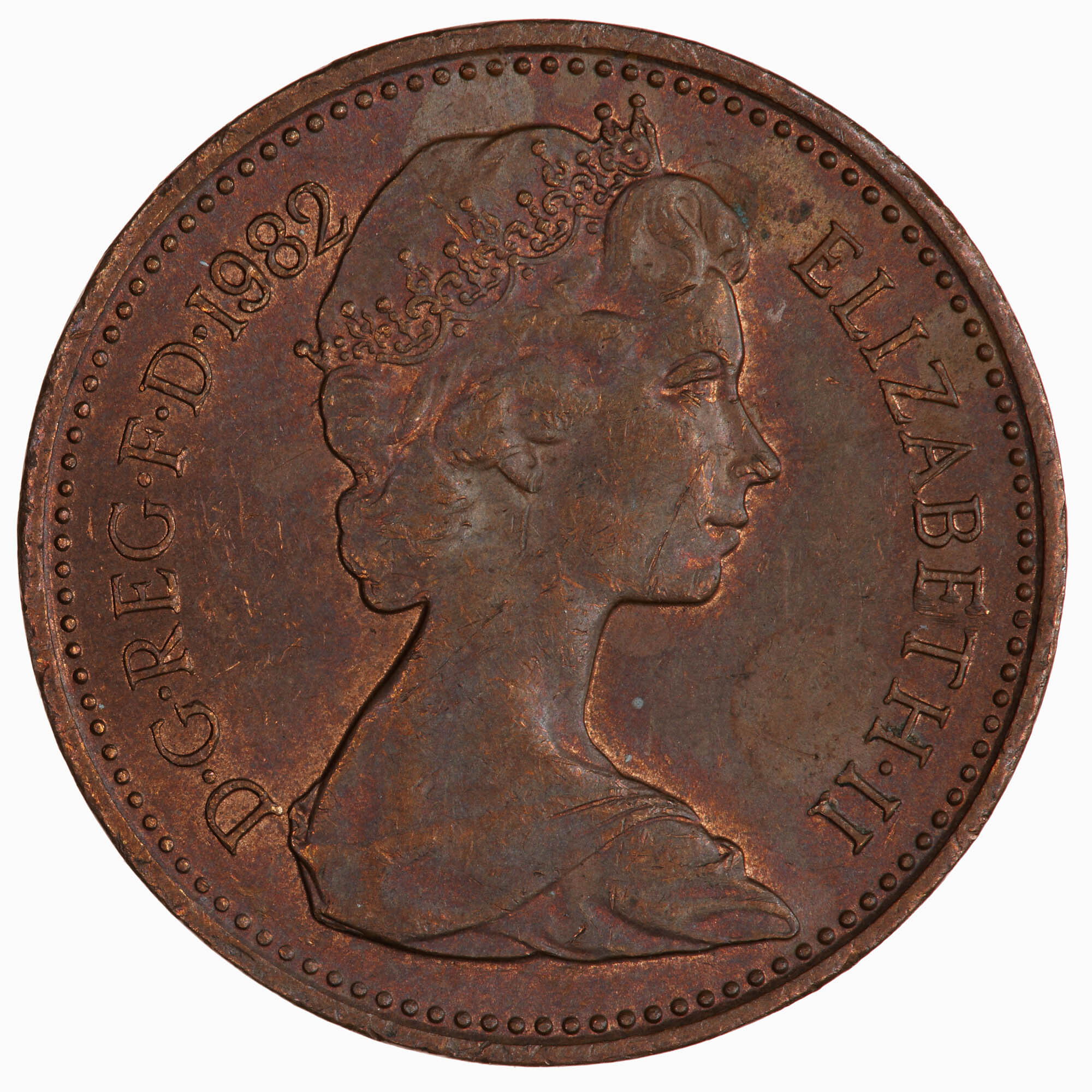 Coin - 1 New Penny, Elizabeth II, Great Britain, 1982