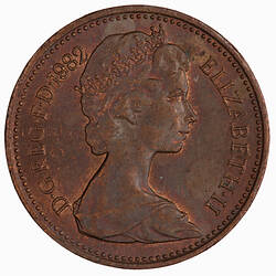 Coin - 1 New Penny, Elizabeth II, Great Britain, 1982 (Obverse)