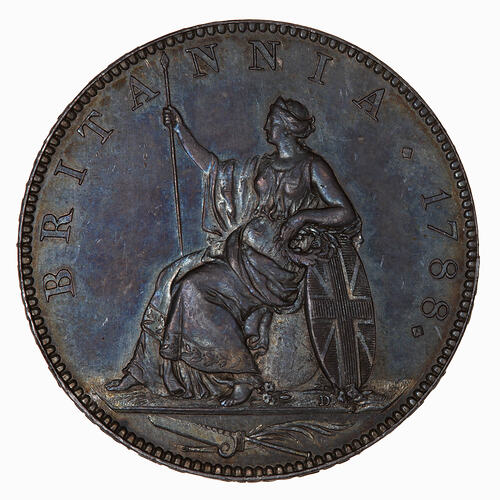 Pattern Coin - Halfpenny, George III, Great Britain, 1788 (Obverse)