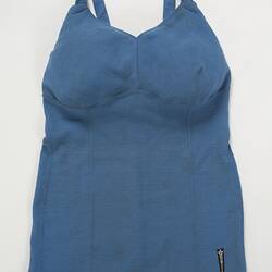 Bathing Costume - Black Lance, Blue Wool, circa 1940-1959