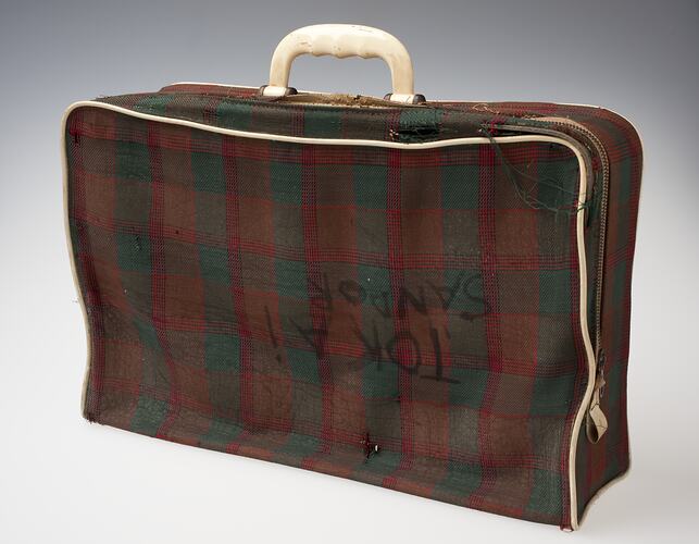 Suitcase - Red & Green Tartan, circa 1956