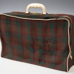 Suitcase - Red & Green Tartan, circa 1956