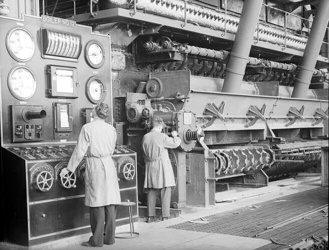 [The boiler at Newport Power Station, October 1946.]