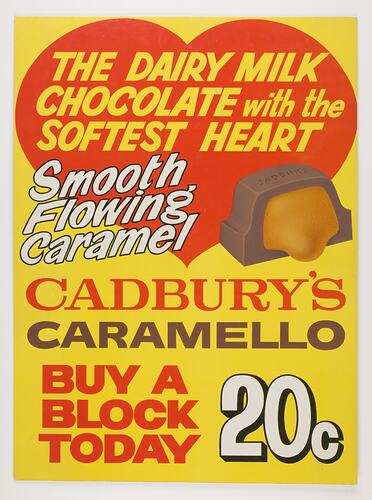 Sign - Cadbury's 'Caramello' Chocolate, circa 1970