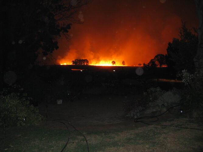 Bushfire at night.