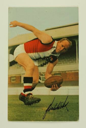 Football Card - Darrel Baldock, St Kilda, Mobil VFL Football Photos Series, 1965