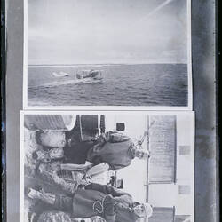 Glass Negative - Copy, Gipsy Moth A7-55 & Ellsworth & Hollick-Kenyon, Ellsworth Relief Expedition, Antarctica, 1935-1936