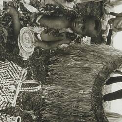 Glass Negative - Child Sitting Amongst Handcrafts, Pacific Islands, circa 1930s