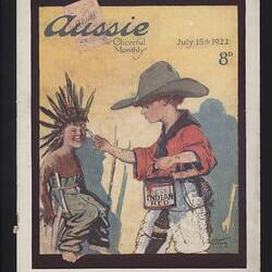 Cover of a magazine with an illustration of two children.