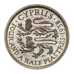 Proof Coin - 4 & 1/2 Piastres, Cyprus, 1938