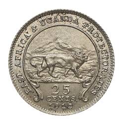 Coin - 25 Cents, British East Africa, 1912