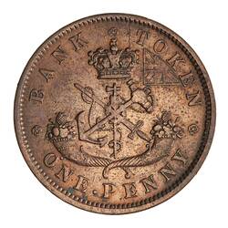 Token - 1 Penny, Bank of Upper Canada, Upper Canada, Canada, 1850