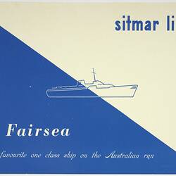 Booklet - Sitmar Line, 'MV Fairsea'
