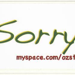 Sticker - 'Sorry', Australians Against Racism & Discrimination