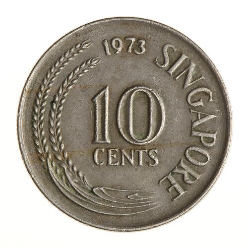 Coin - 10 Cents, Singapore, 1973