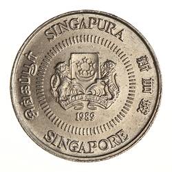 Coin - 10 Cents, Singapore, 1989