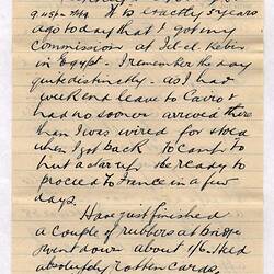 Letter, Dudley Townley to Freda Gwyn, Enroute to Australia, 22 May 1919