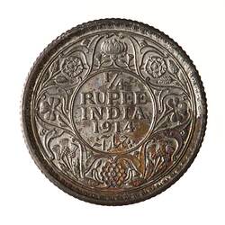 Coin - 1/4 Rupee, India, 1914