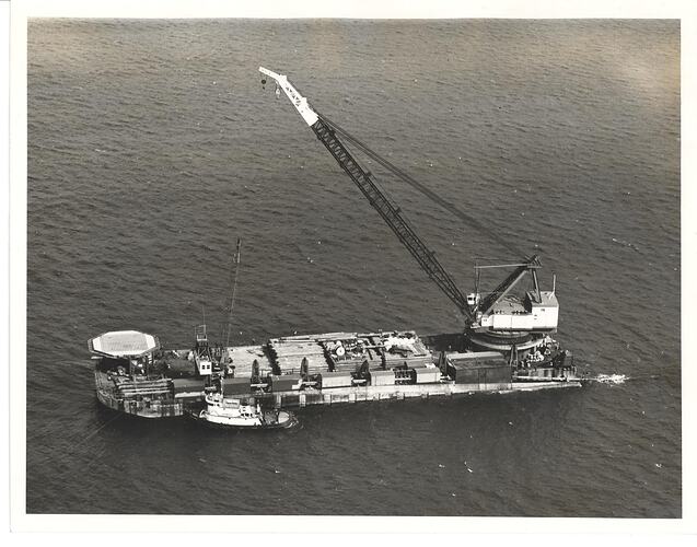Photograph - Barge laying pipe in Bass Strait