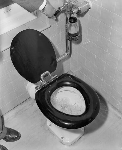 Negative - A Flushing Toilet, Victoria, May 1954