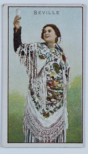 Card - National Costume, Seville Female, circa 1900