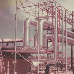 Photograph - Kodak Australasia Pty Ltd, View of Construction of Gantry System, Kodak Factory, Coburg, circa 1963