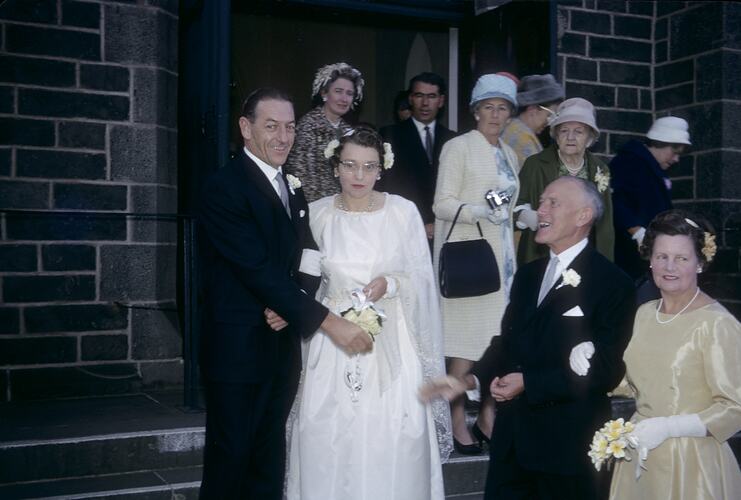 Ian Black & Hope Macpherson Outside Church After Their Wedding, Victoria, 2 Apr 1965