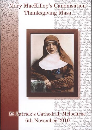 Order of Service - Thanksgiving Mass, Saint Mary of the Cross MacKillop Canonisation, 6 Nov 2010