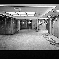 Photograph - Orient Line, RMS Orcades, First-Class Entrance Lobby Lifts & Stairs, F Deck Forward, 1948