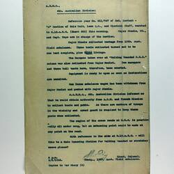 Single page on lined off-white paper with printed text.