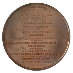 Medal - Funeral of the Duke of Montebello, France, 1810