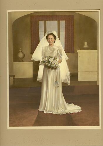 Photograph - Norma Burns on her Wedding Day, Melbourne, 14 Dec 1942