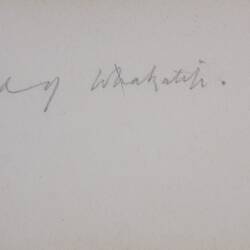 Back of photograph of New Zealand by Walter Baldwin Spencer, 1906/7