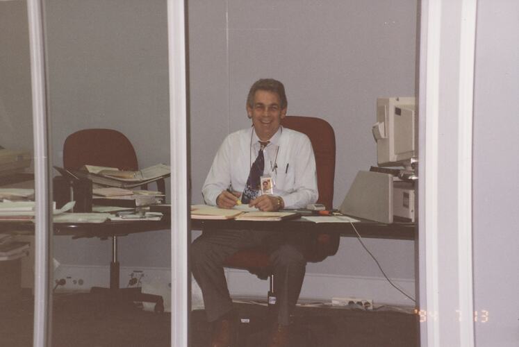 Photograph - Kodak Australasia Pty Ltd, Shane Allan in Office, Coburg, 13 Jul 1994