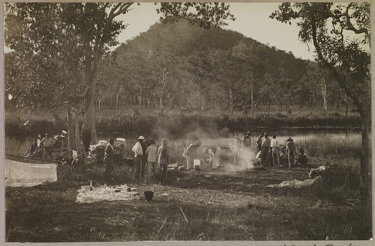 'Morning Camp Scene'