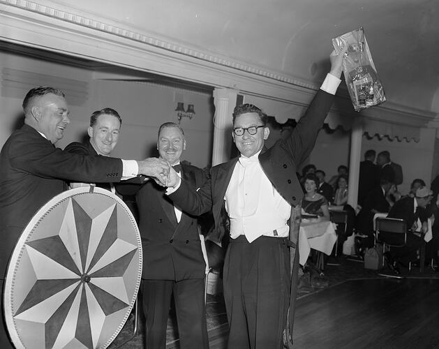 Man Winning a Prize, The Dorcester, Victoria, 23 Oct 1959