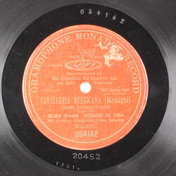 Disc Recording - The Gramophone and Typewriter LTD, and Sister Companies. Single-Side, Cavalleria Rusticana (Mascagni), 1904-1909