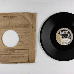 Disc Recording - Edison, Double-Sided, 'Largo-Sonate in G Minor' & 'Canto Amoroso', 1920-1929