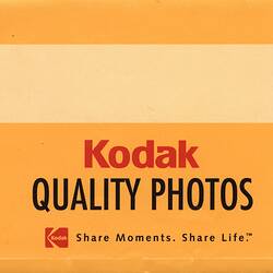 Photograph envelope with Kodak logo and promotional slogans.