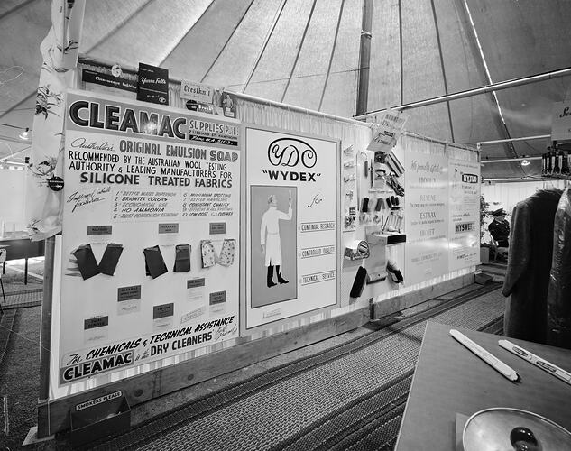 Cleanmac Supplies, Dry Cleaning Display, Chevron Hotel, Melbourne, 10 Nov 1959