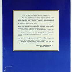 Book - Bryce Kinnear, 'The Land of the Southern Cross, Australia', Australian Publicity Council, 1956